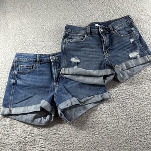Old Navy Booty Shorts Womens 4‎ Bundle of 2 Lot Boyfriend Short Mid Rise Denim